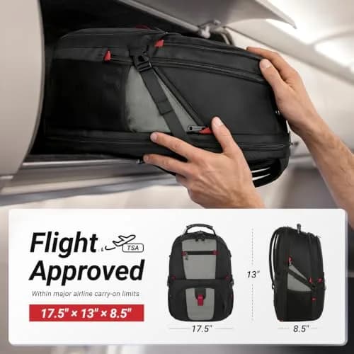 YOREPEK Large Laptop Backpack for Men, Heavy Duty Travel Backpack 43.2 cm (17 Inch) | TSA Approved Carry-On thumbnail 5