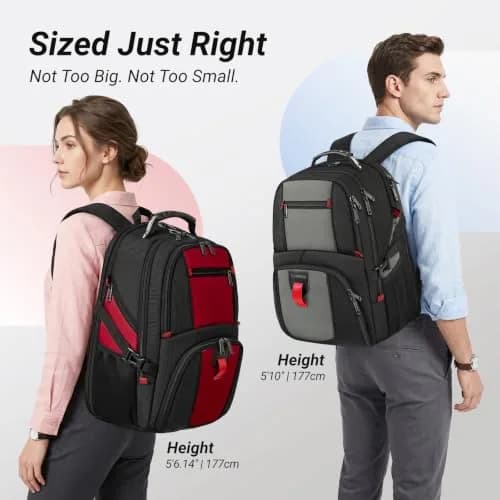 YOREPEK Large Laptop Backpack for Men, Heavy Duty Travel Backpack 43.2 cm (17 Inch) | TSA Approved Carry-On thumbnail 9