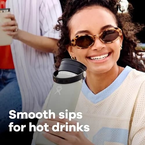 Hydro Flask Water Bottle - Insulated Stainless Steel - Wide Mouth Flex Sip Lid, Non Spill, Leakproof in 16 Oz White thumbnail 4