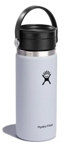 Hydro Flask Water Bottle - Insulated Stainless Steel - Wide Mouth Flex Sip Lid, Non Spill, Leakproof in 16 Oz White thumbnail 2