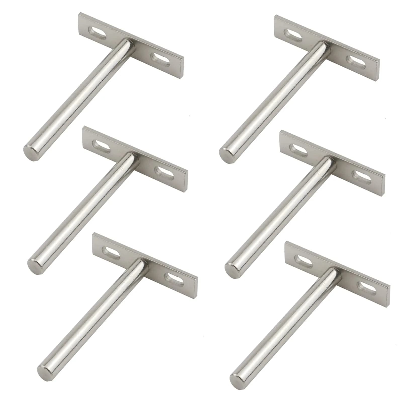 Antrader 3 Inch Floating Shelf Brackets Set of 4 | Heavy Duty Cold Rolled Steel for DIY Projects — Silver / 4 Inch