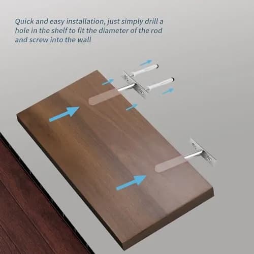 Antrader 4 Inch Concealed Floating Shelf Brackets (10.16 cm / 4 Inch) - Pack of 6 | Heavy Duty Cold Rolled Steel for Wall Mounts thumbnail 2