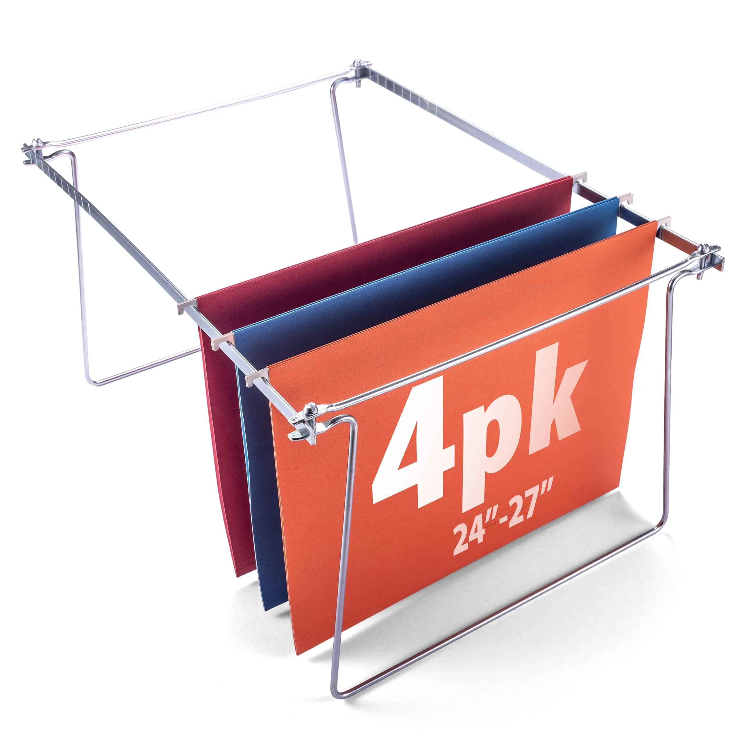 Officemate Adjustable Hanging File Frame for Letter Size Drawers (Fits 24″–27″) | Heavy-Duty Steel Organizer (4-Pack)