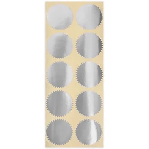 MaxMark Self Adhesive Glossy Silver Seal Labels 1.75" | Certificates & Notary Seals thumbnail 2