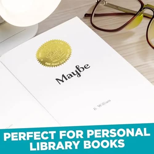 MaxMark 1.75" Self Adhesive Glossy Gold Seal Labels for Certificates, Library, Notary Embossing Seals | 100 Count thumbnail 5