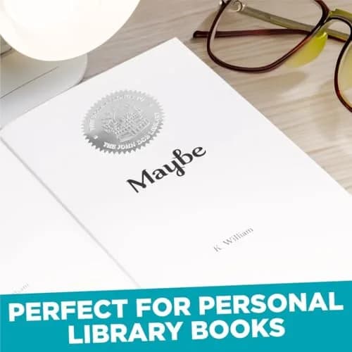 MaxMark 2" Self Adhesive Glossy Silver Seal Labels for Certificates, Library, Notary Embossing Seals | 100 Count thumbnail 5