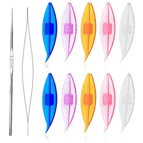 BUTUZE Tatting Shuttle Kit for Beginners, 10 Transparent Plastic Shuttles with Beading Needle & Crochet Hook | Assorted Colors thumbnail 8