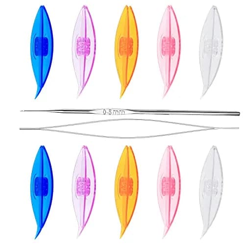 BUTUZE Tatting Shuttle Kit for Beginners, 10 Transparent Plastic Shuttles with Beading Needle & Crochet Hook | Assorted Colors thumbnail 9