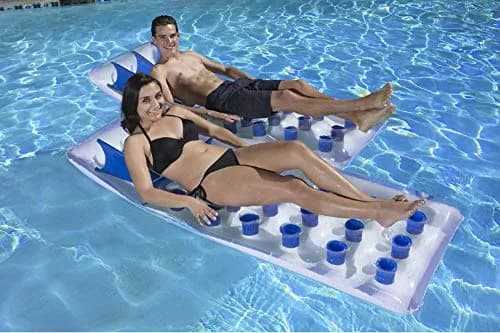 Poolmaster Classic French Pocket Inflatable Swimming Pool Mattress Float 193cm (76") x 71cm (28") | Built-in Pillow for Relaxation thumbnail 5