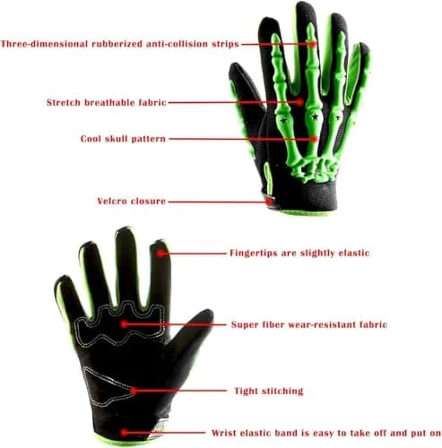 1Storm Youth Motocross Gloves Orange L (3.1 inch Palm Width) | Tough Finger and Knuckles Protection thumbnail 4