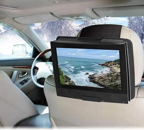 Qenker Portable Video Disc Player Headrest Mount Holder 7-12 inch | Swivel & Flip Car Back Seat thumbnail 2