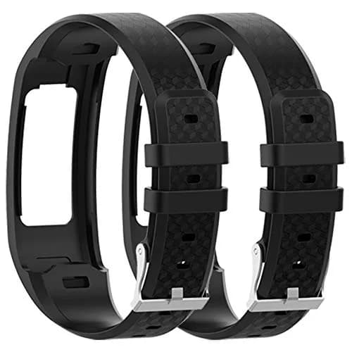 QGHXO 2 Pack Large Black Silicone Replacement Bands for Garmin Vivofit 1 & 2 Activity Trackers thumbnail 2