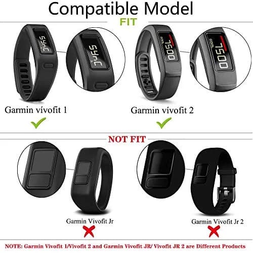 QGHXO Watch Band for Garmin Vivofit 1 / Vivofit 2 | Soft Silicone Replacement Strap, Small & Large, Multicolor thumbnail 7
