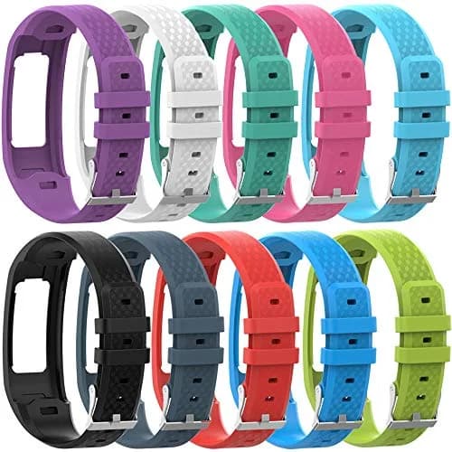 QGHXO 10-Pack Large Black Silicone Replacement Bands for Garmin Vivofit 1/2 thumbnail 2
