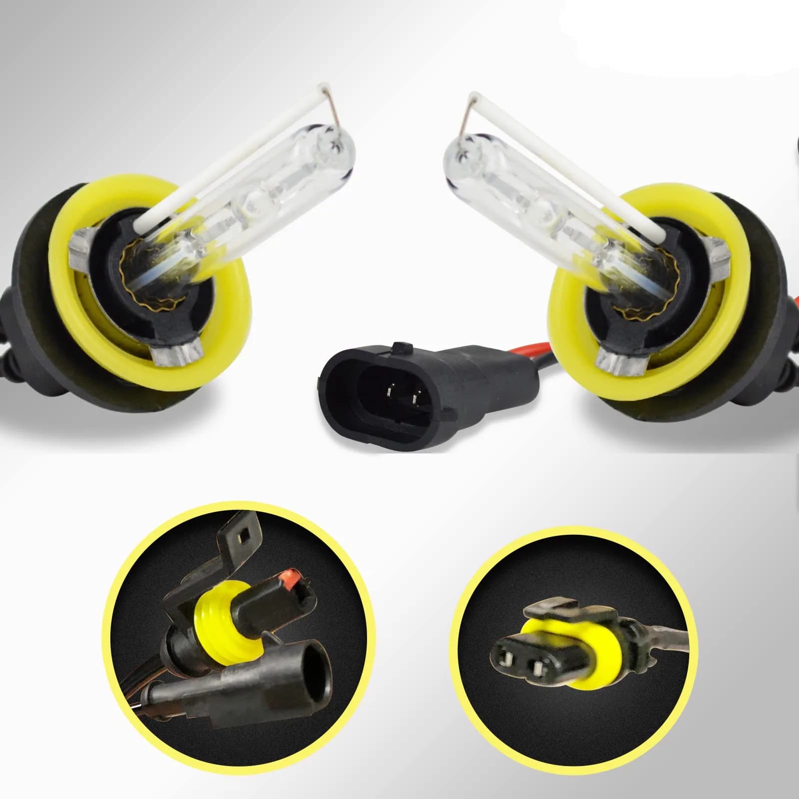 Innovited HID Xenon H1 6000K Diamond White Replacement Bulbs (Pair, 12V 55W) | Brighter Than Halogen — 4300K / H11 H9 H8