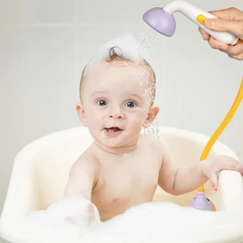 Yookidoo Elephant Baby Bath Shower Head with Water Pump & Trunk Spout Sprayer (Purple) | Fun & Safe Bathtime for Newborns & Toddlers thumbnail 3