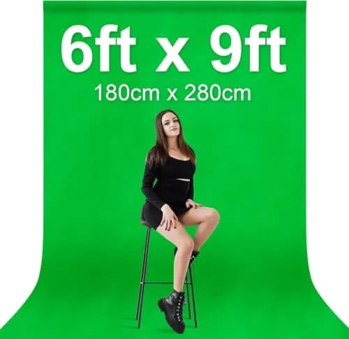 EMART 6x9 Ft Green Screen Backdrop, Photography Greenscreen Background | Seamless Cotton for Chroma Key thumbnail 5