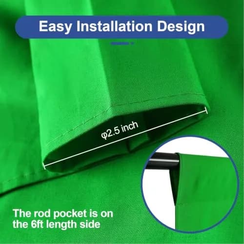 EMART 6x9 Ft Green Screen Backdrop, Photography Greenscreen Background | Seamless Cotton for Chroma Key thumbnail 3