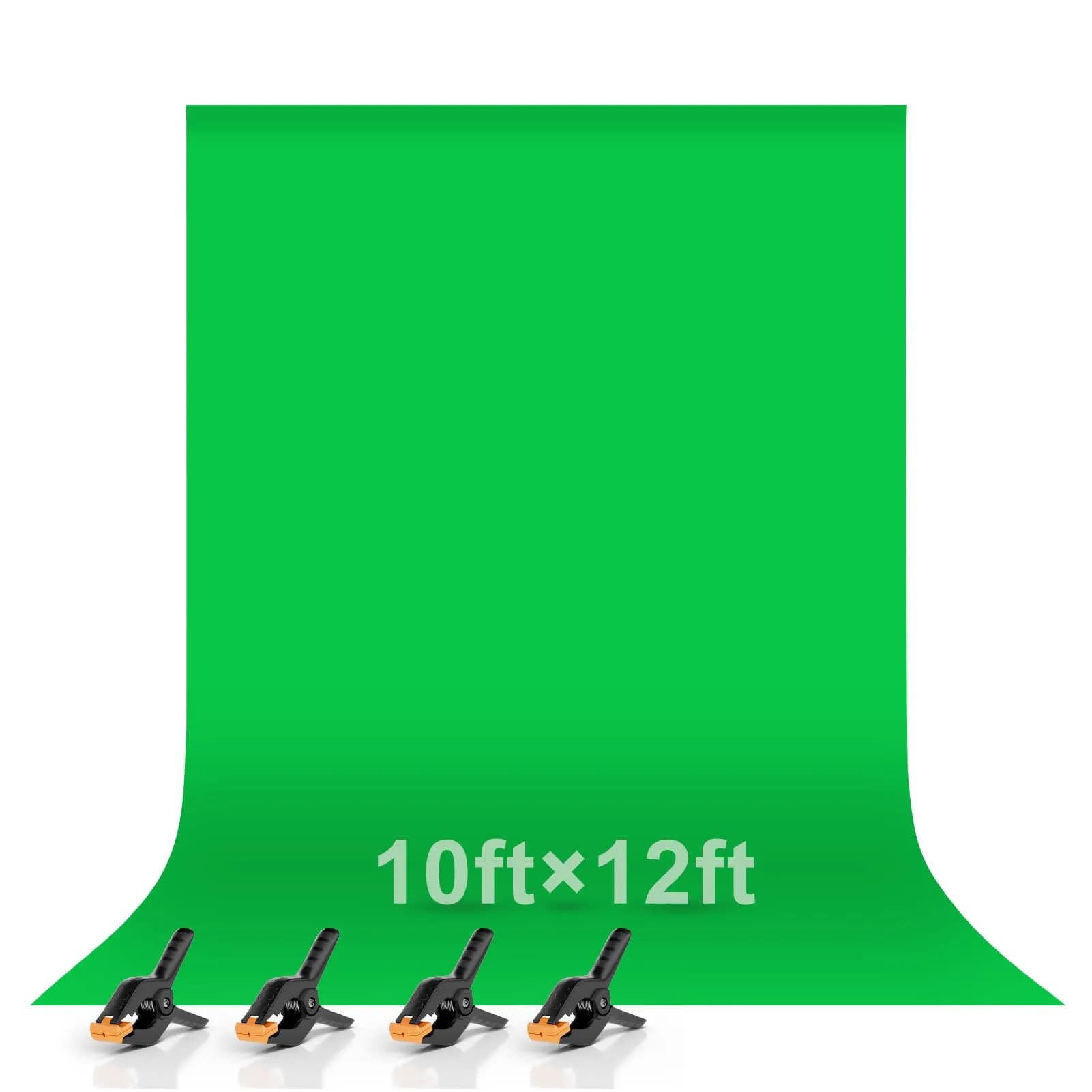 EMART 6x9 Ft Green Screen Backdrop, Photography Greenscreen Background | Seamless Cotton for Chroma Key — Green / 10 x 12 Ft