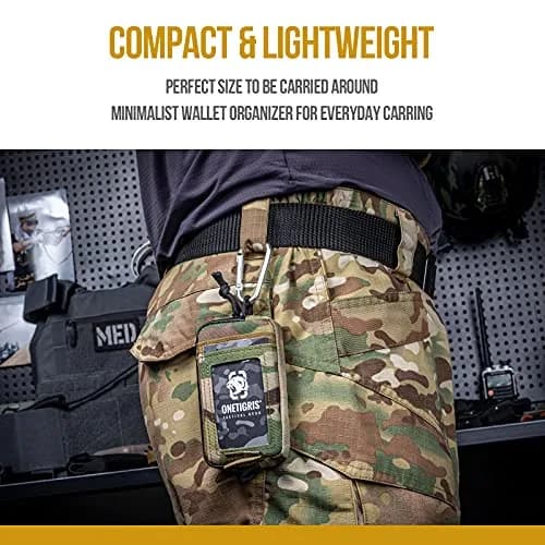 ONETIGRIS Tactical Front Pocket Wallet Camo Color | Durable Nylon Zippered Coin Pouch with ID Window thumbnail 4