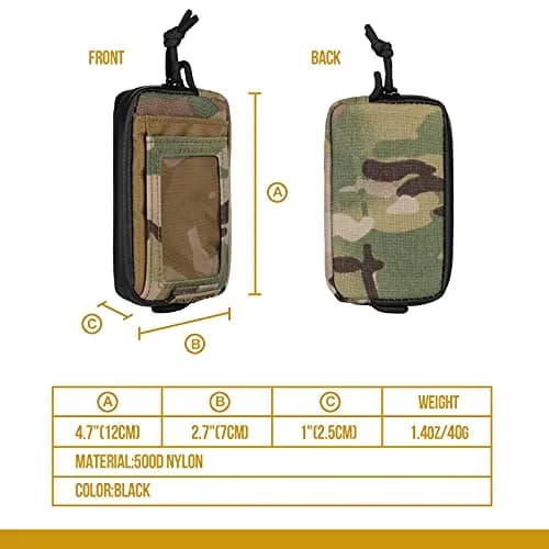 ONETIGRIS Tactical Front Pocket Wallet Camo Color | Durable Nylon Zippered Coin Pouch with ID Window thumbnail 3