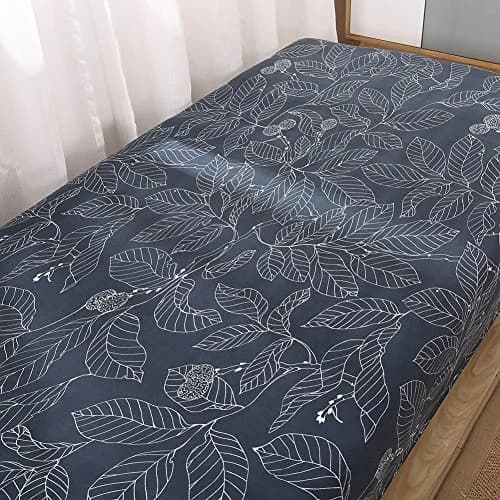 MIFXIN Armless Sofa Cover Futon Slipcover Navy Leaves Stretch Spandex 180-210cm (71-82 inch) | Protects Furniture from Pets & Spills thumbnail 8