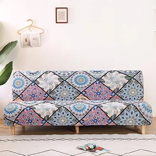 MIFXIN Armless Sofa Cover Futon Slipcover Stretch Spandex Printed Folding Sofa Bed Protector 180-210cm (Colorful Bohemia) thumbnail 2