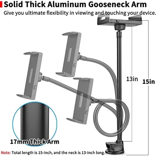 APPS2Car Tablet Car Mount Holder for iPad Truck Holder Long Arm Extension | 13-Inch Flexible Gooseneck thumbnail 5