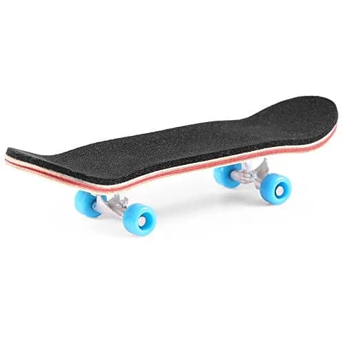 BISOZER Mini Finger Skateboard 9.5cm (3.74") | Wooden Finger Board with Ball Bearings & Foam Grip thumbnail 1