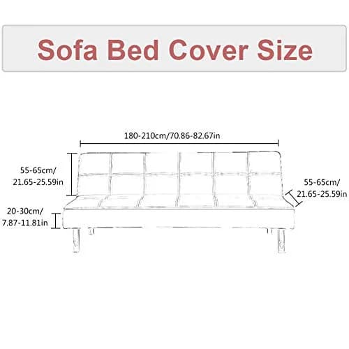 MIFXIN Armless Futon Sofa Cover Grey Feather | Stretch Elastic Folding Sofa Bed Protector 180-210cm (71-82 inch) thumbnail 4