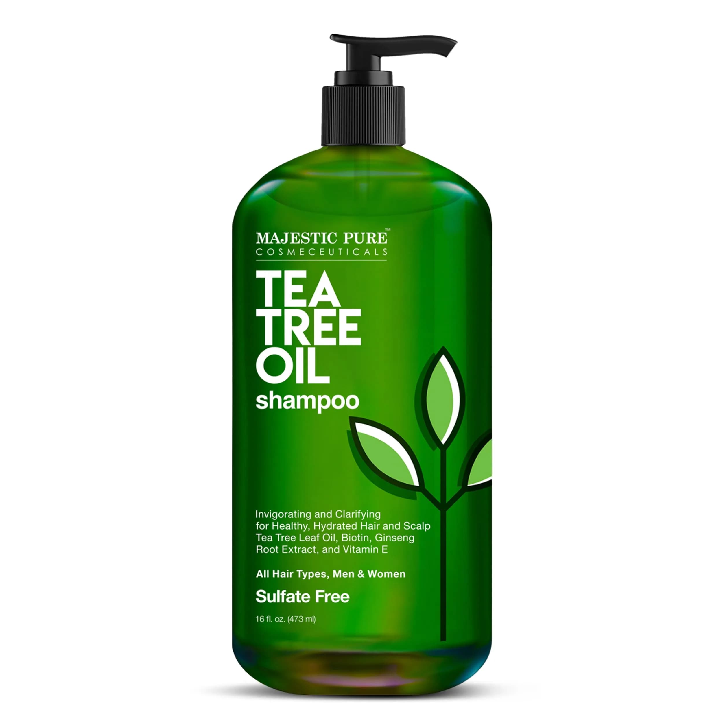 Majestic Pure Biotin Shampoo Sulfate & Paraben Free - 16 Fl Oz (473ml) | Promotes Fuller, Longer, Healthier Hair — Tea Tree