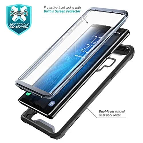 i-Blason Ares Designed for Galaxy Note 9 Case, Full-Body Rugged Clear Bumper with Built-in Screen Protector, Black | Drop & Scratch Resistant thumbnail 2