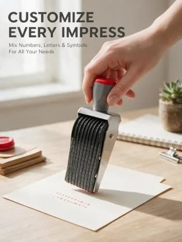 ZENG 9-Digit Adjustable Roller Stamp 46mm x 4.5mm | Multicolor Identity Protection Stamp thumbnail 4