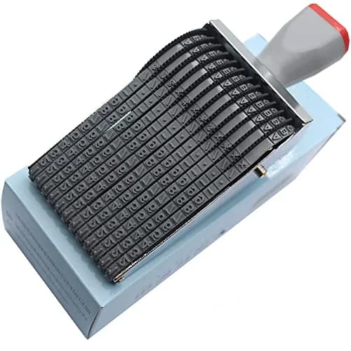 ZENG Adjustable Alphabet Number Roller Stamp with Symbols | 60x4.5mm Imprint, Multi-Surface Compatible thumbnail 7