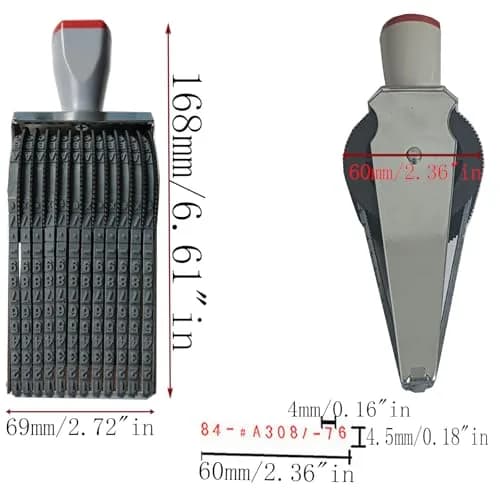 ZENG Adjustable Alphabet Number Roller Stamp with Symbols | 60x4.5mm Imprint, Multi-Surface Compatible thumbnail 2