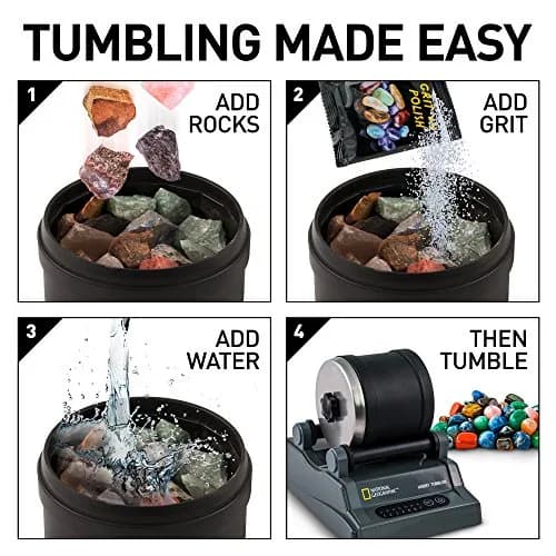 Blue Marble National Geographic Hobby Rock Tumbler Bundle for Kids and Adults | STEM Rock Polishing Kit with Gem Refills thumbnail 7