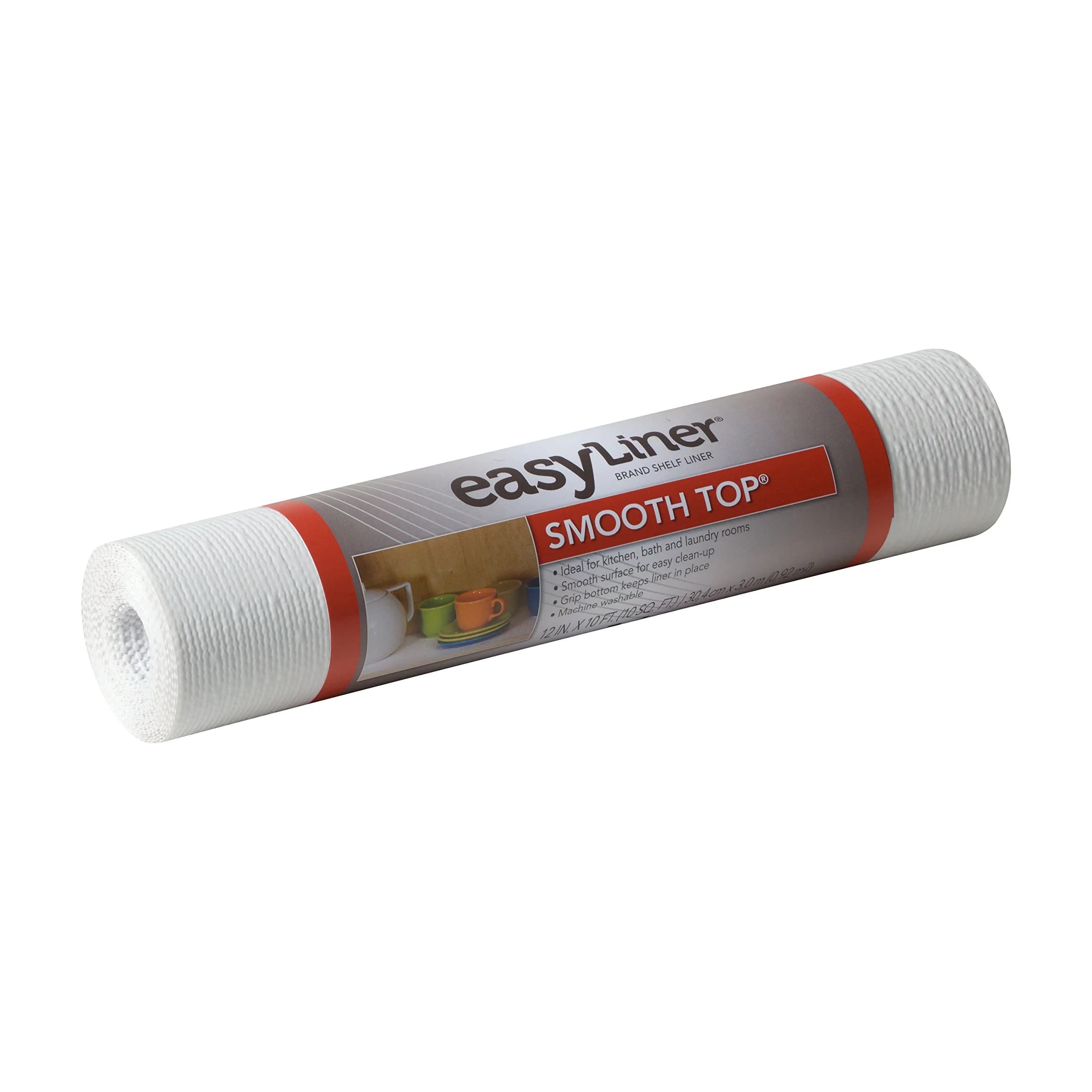 Duck Smooth Top Easy Liner Shelf Liner 12" x 10' | Non-Adhesive, White, Easy to Clean (70-120 chars) - main product image