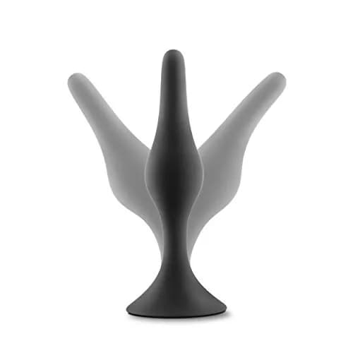 Blush Luxe Beginner Silicone Butt Plug - 3.25" Small Size Anal Plug - Soft, Tapered Heads - Satin Smooth Anal Trainer- Suction Cup Base - Pleasurable Adult Sex Toy for Women Men & Couples - Black thumbnail 4