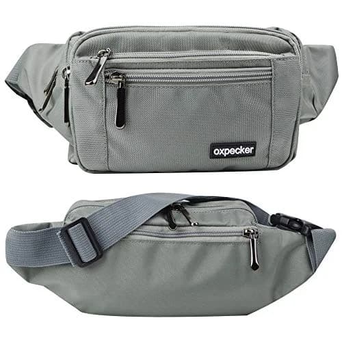 Oxpecker Waist Pack Bag Gray 21.59 cm x 6.99 cm x 13 cm | 5 Pockets, Water-Resistant, Adjustable Strap thumbnail 2