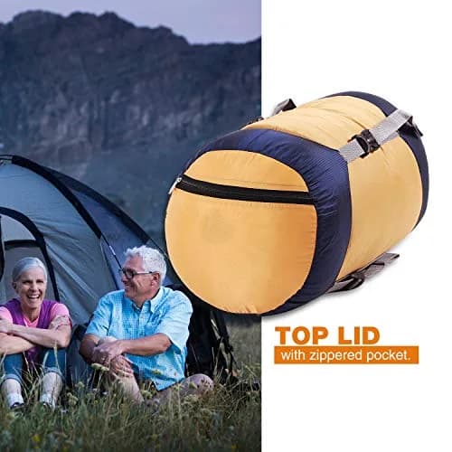 REDCAMP Nylon Compression Stuff Sack Large Orange | Lightweight Sleeping Bag Compression Sack for Backpacking, Hiking, Camping thumbnail 3