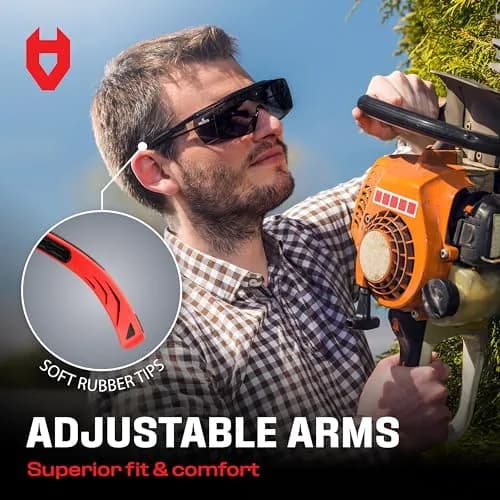NoCry Tinted Safety Glasses Over Eyeglasses with Anti-Scratch Wraparound Lenses | UV400 & ANSI Z87 Certified thumbnail 5
