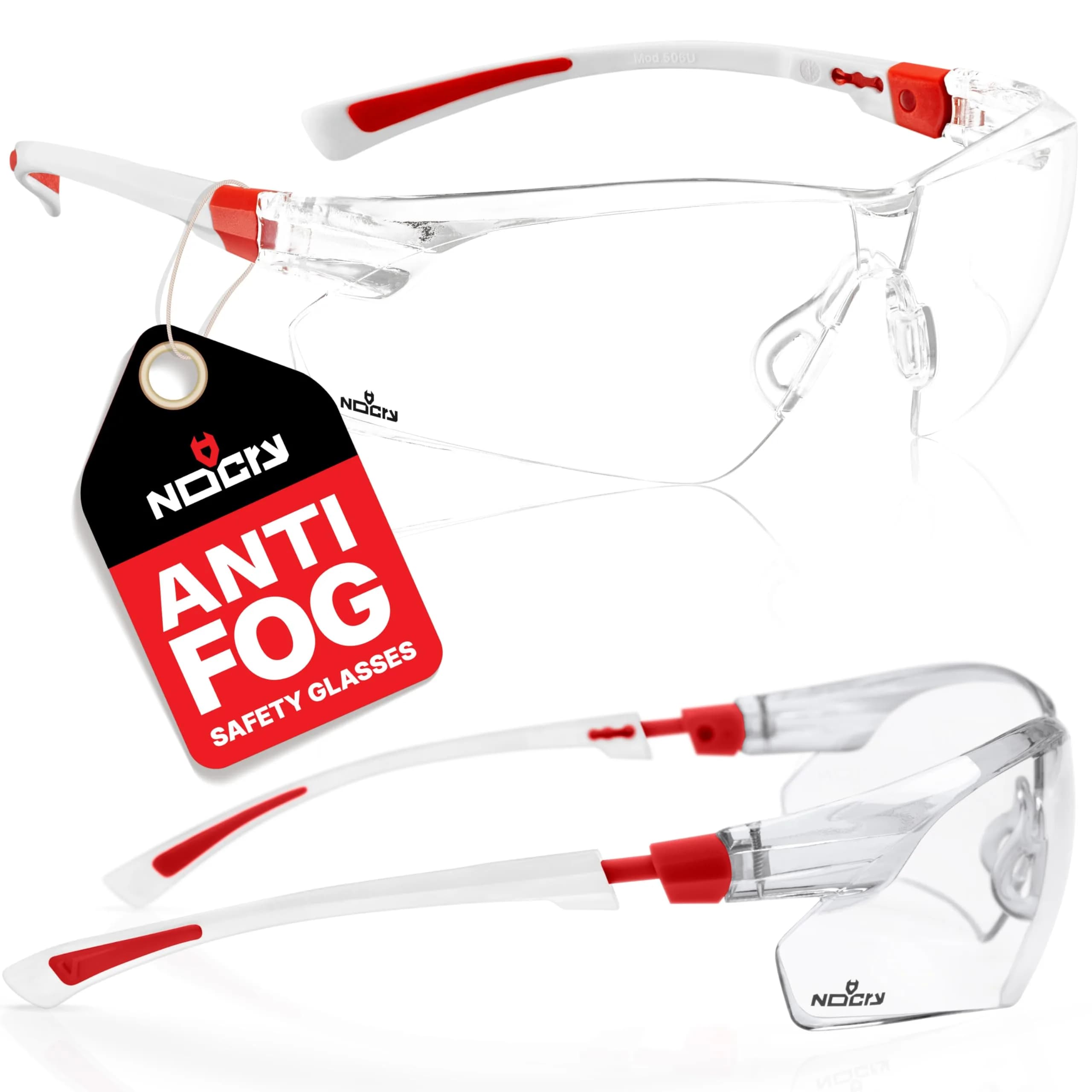 NoCry Clear Safety Glasses with Anti-Fog & UV Protection | ANSI Z87.1 Rated