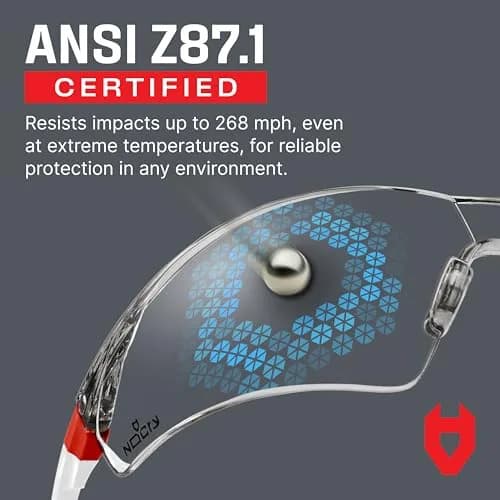 NoCry Clear Safety Glasses with Anti-Fog & UV Protection | ANSI Z87.1 Rated thumbnail 5