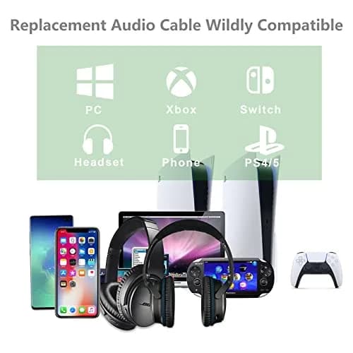 Saipomor Replacement Audio Cable for Bose Headphones 1.5m (4.9ft) | Premium Sound & Durable Design thumbnail 5