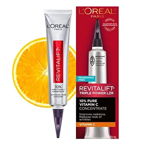 L'Oreal Paris Revitalift 10% Pure Vitamin C Face Serum 30ml (1 Fl Oz) | Dermatologist Validated for Brighter Skin thumbnail 1