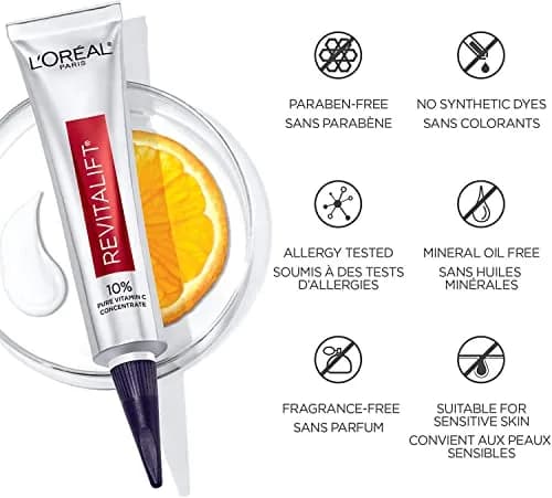 L'Oreal Paris Revitalift 10% Pure Vitamin C Face Serum 30ml (1 Fl Oz) | Dermatologist Validated for Brighter Skin thumbnail 7