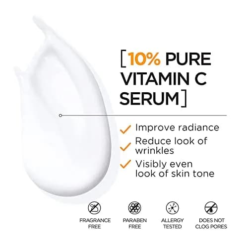 L'Oreal Paris Revitalift 10% Pure Vitamin C Face Serum 30ml (1 Fl Oz) | Dermatologist Validated for Brighter Skin thumbnail 2