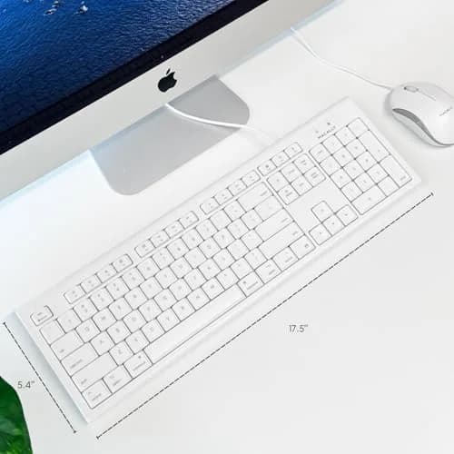 Macally QKEY Full-Size USB Wired Keyboard for Mac | 104-Key Layout, Numeric Keypad, Spill-Proof thumbnail 2