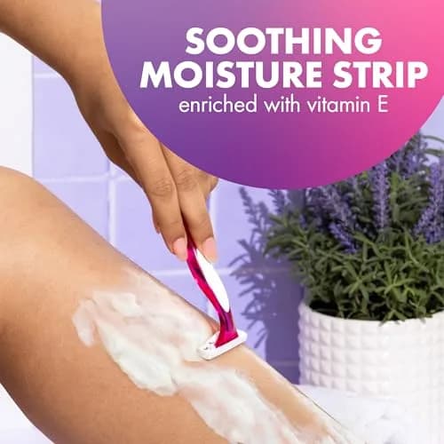 BIC Soleil 3 Disposable Razor for Women, 10 Count | 3-Blade Close Shave, Lavender Scented, Vitamin E Strip thumbnail 4
