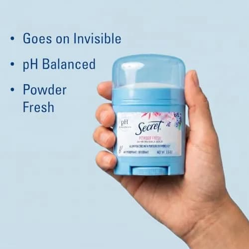 Secret Powder Body Deodorant 0.5 oz | 24hr Sweat & Odor Protection, PH Balanced, Gentle on Skin, Invisible Solid, Travel Size thumbnail 2